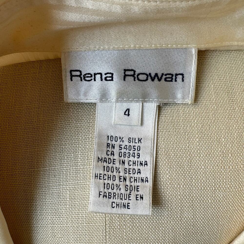 Vintage 90s/00s RENA ROWAN Ivory Silk Blouse - Picture 4 of 5